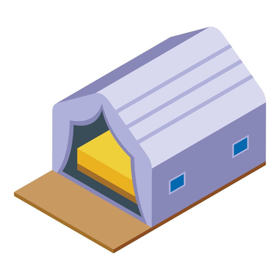 One bed glamping icon isometric vector. Nature camping vector
