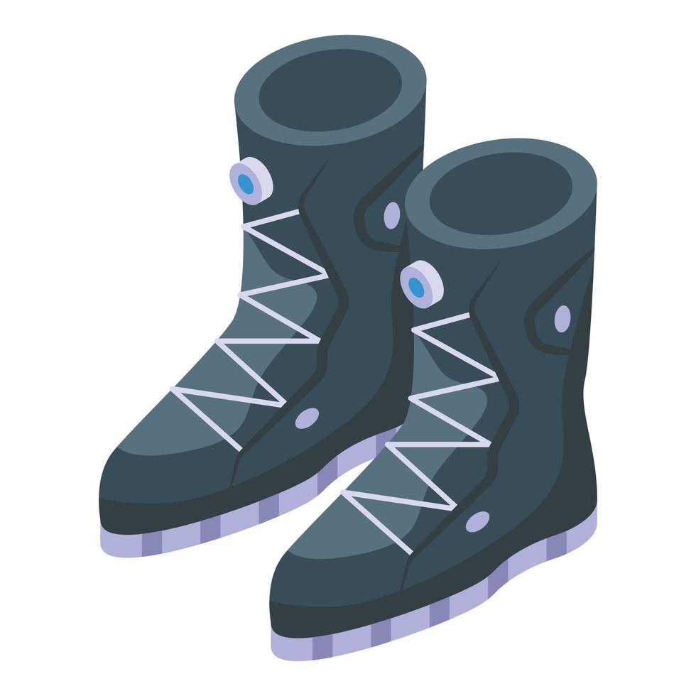 icono de botas de snowboard vector isométrico. escuela de deportes