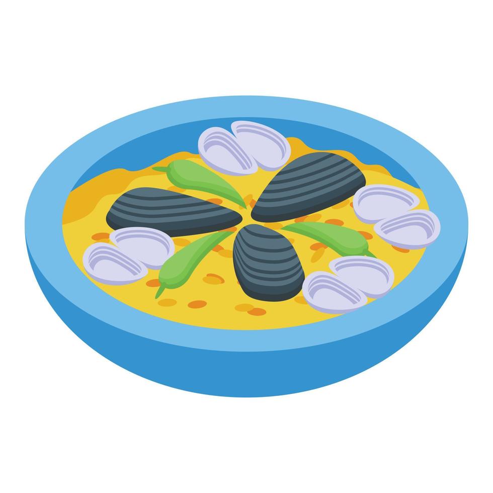 icono de mariscos vector isométrico. plato de comida