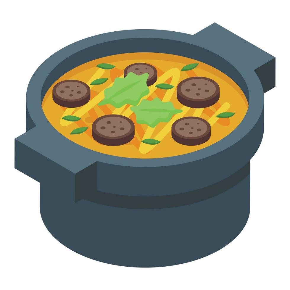 Homemade soup icon isometric vector. Food cuisine vector