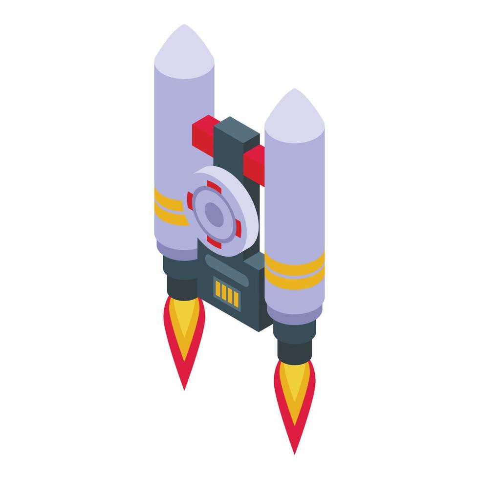 Rocket jet icon isometric vector. Fire jetpack vector