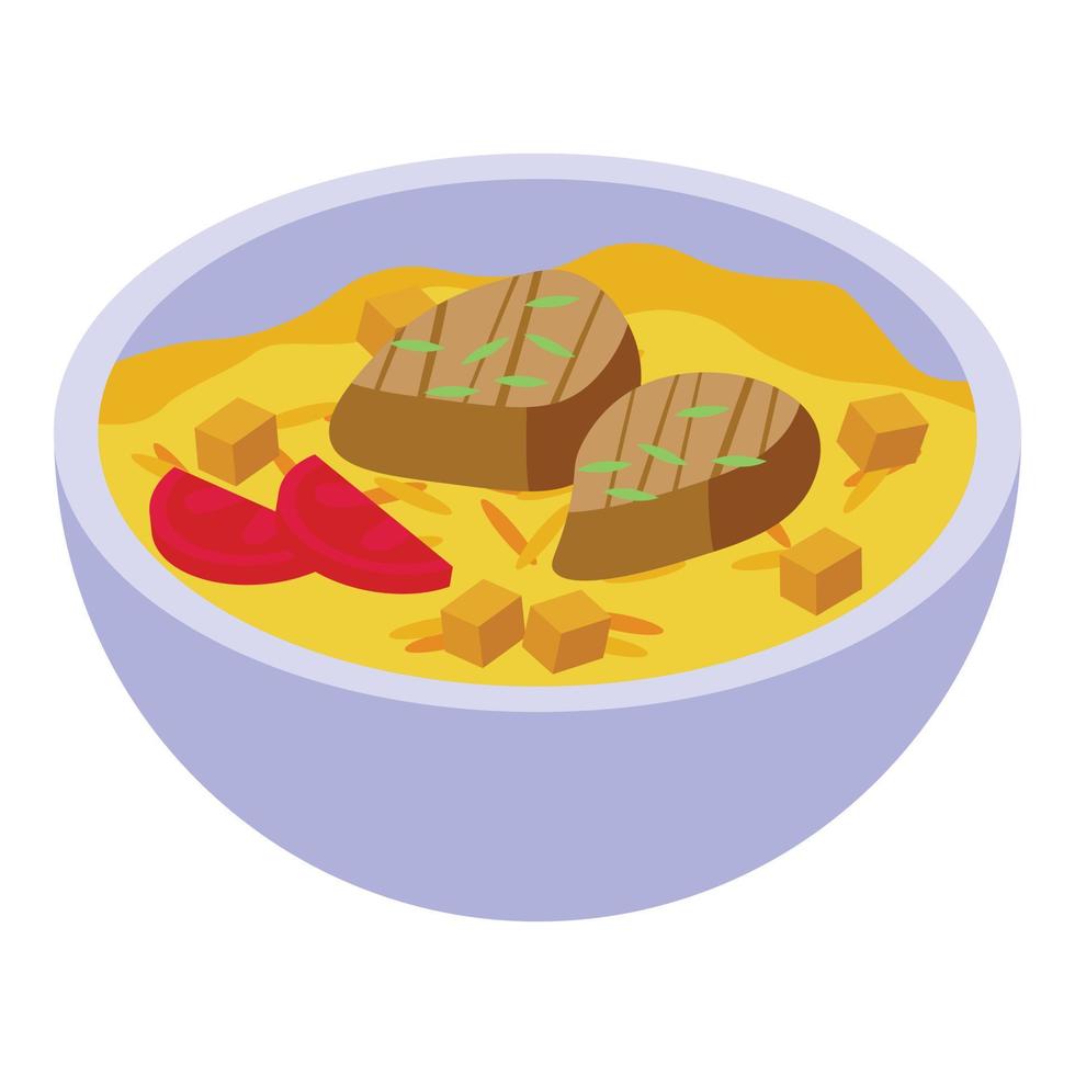 Desert bowl food icon isometric vector. Tent camp vector