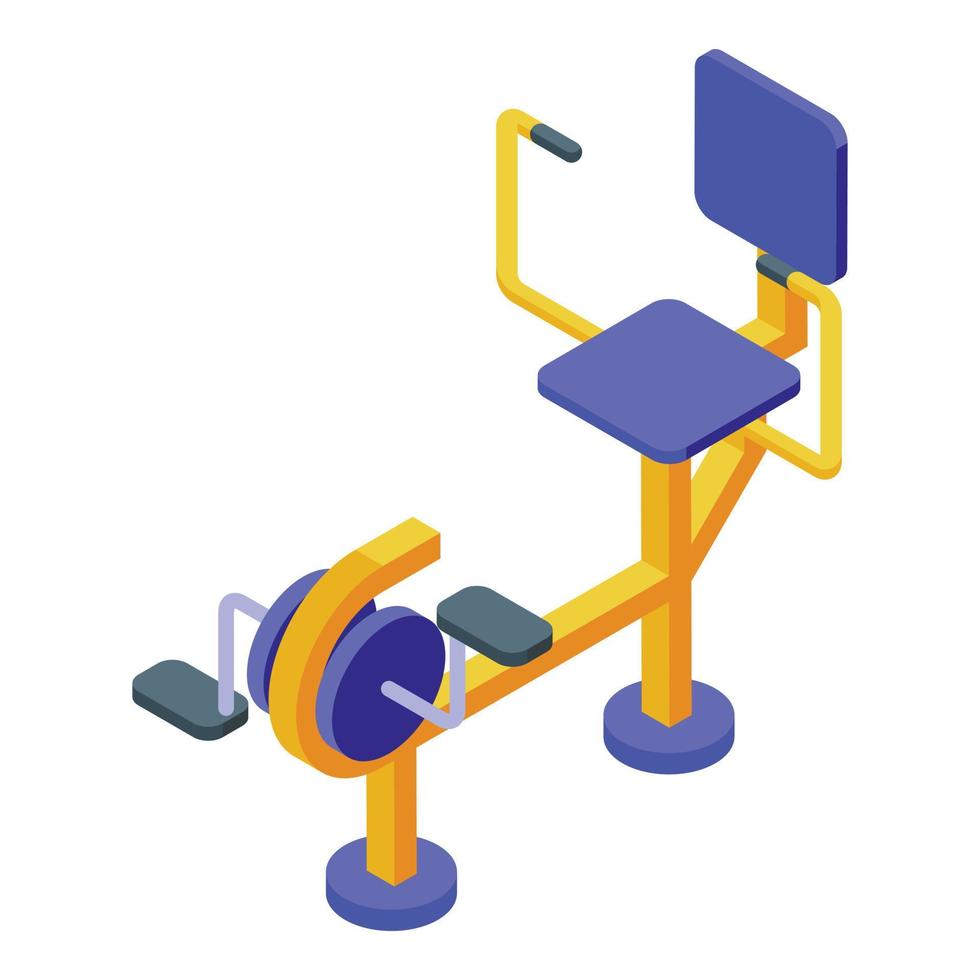 Workout exercise bike icon isometric vector. Street gym vector