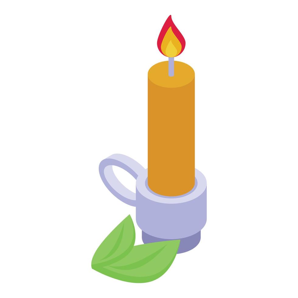 Spa candle icon isometric vector. Cloth fabric vector
