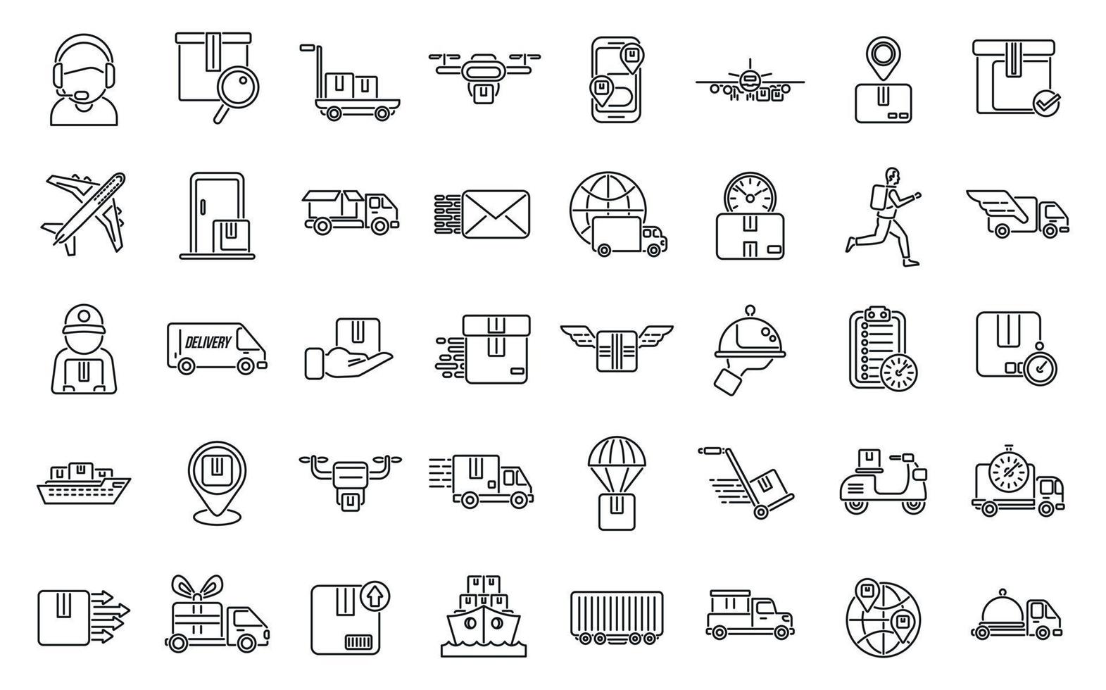 Fast shipping icons set outline vector. Business cargo vector