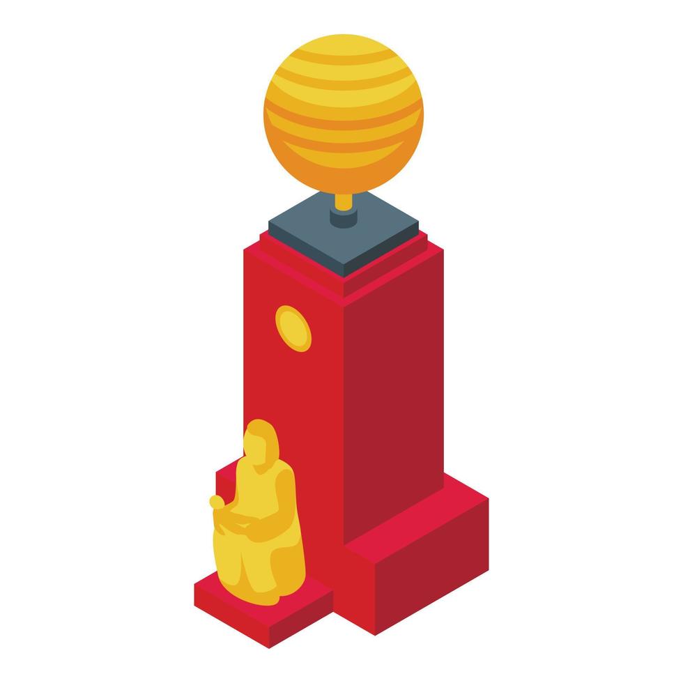 Uzbekistan statue building icon isometric vector. Architecture tourism vector