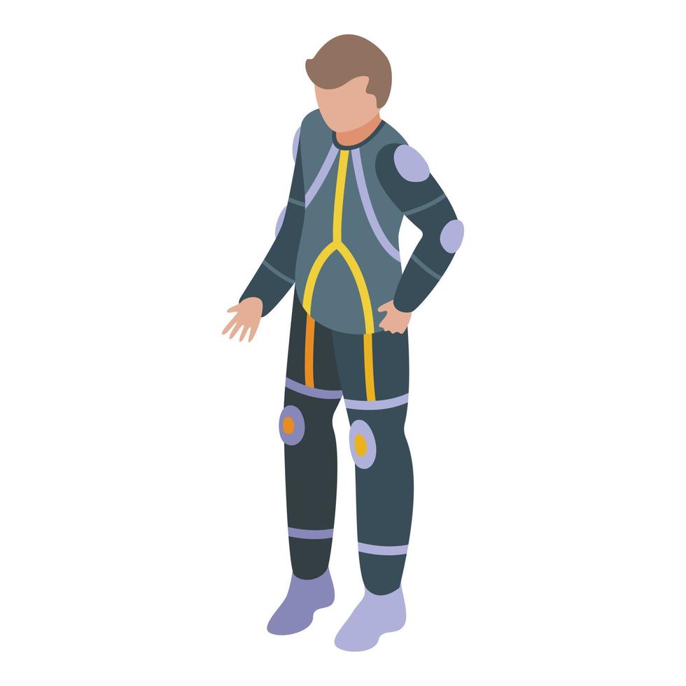 Race man icon isometric vector. Biker uniform vector