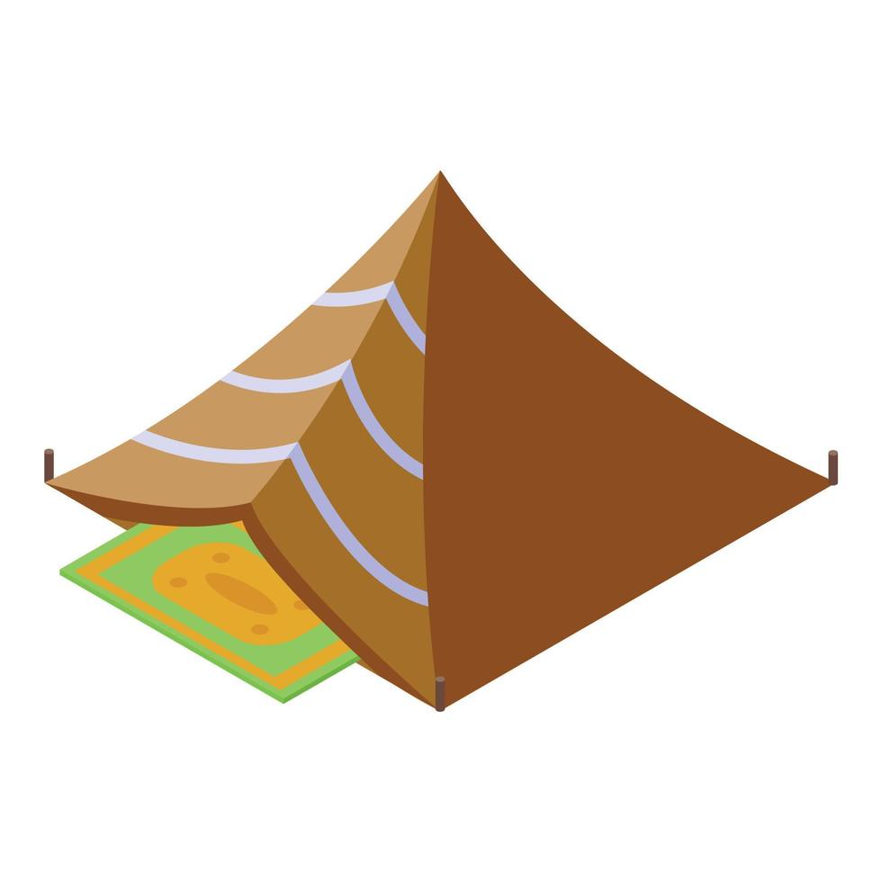 vector isométrico del icono de la tienda beduina. campamento del desierto