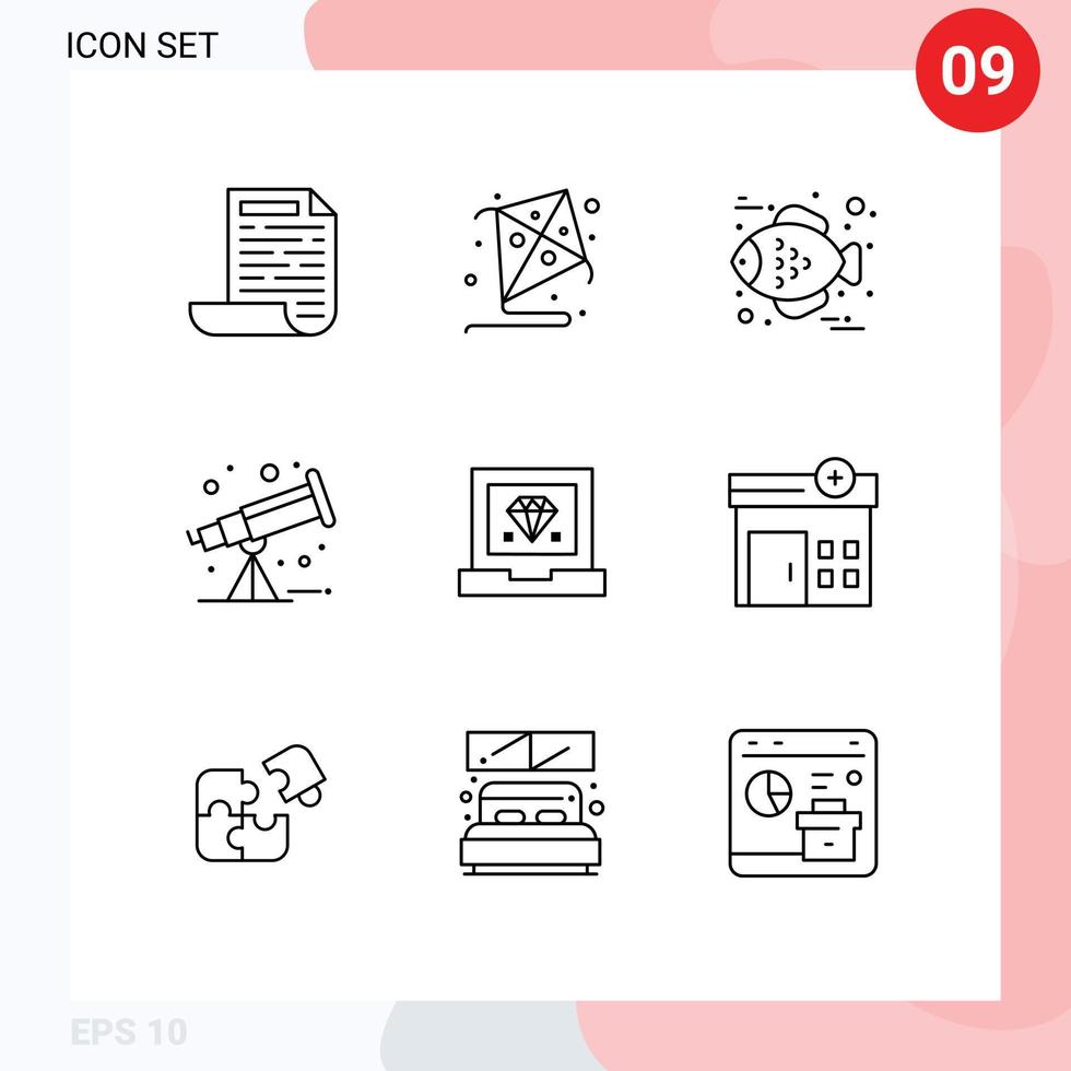 9 Creative Icons Modern Signs and Symbols of hospital programming thanksgiving development coding Editable Vector Design Elements