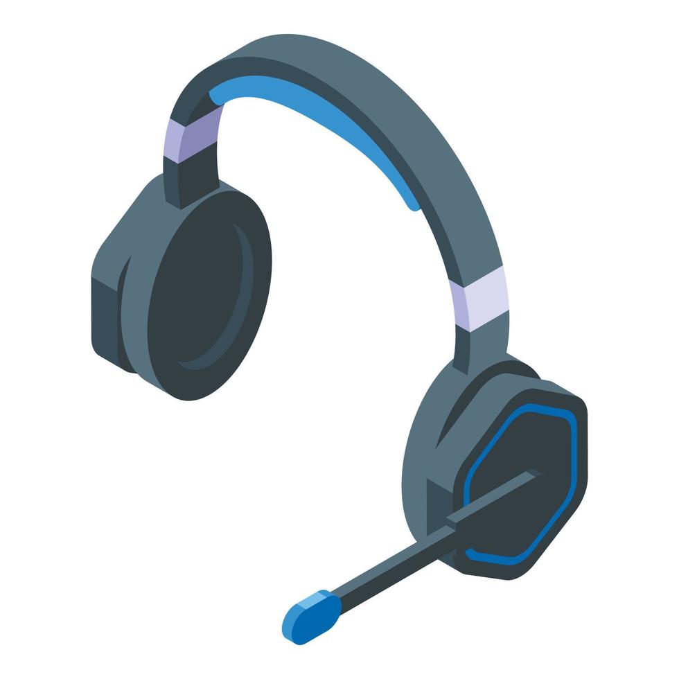 icono de auriculares de jugador vector isométrico. juego deportivo