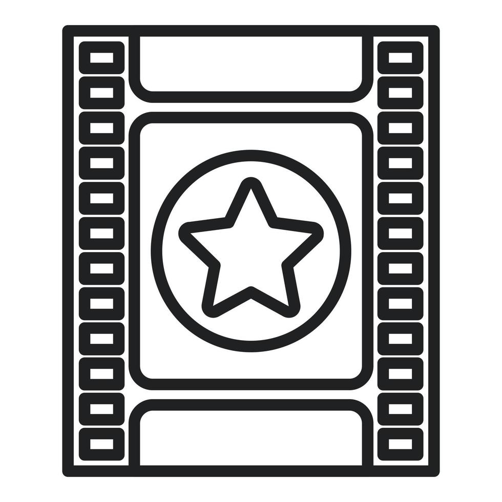 vector de contorno de icono de editor de película estrella. película de montaje