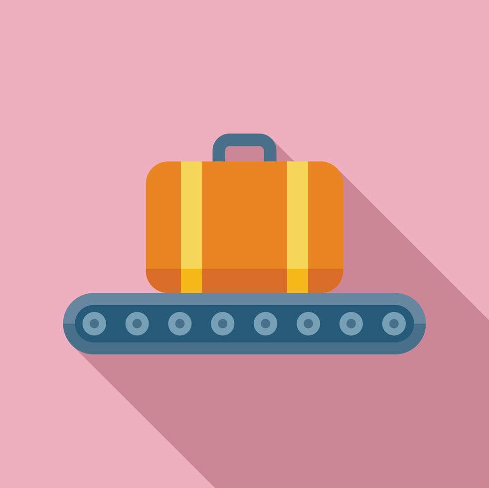 Luggage line icon flat vector. Airport plane vector