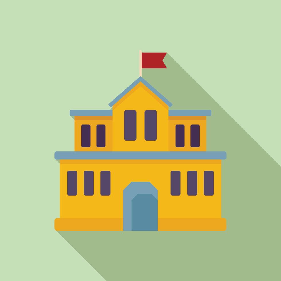 Campus building icon flat vector. University education vector