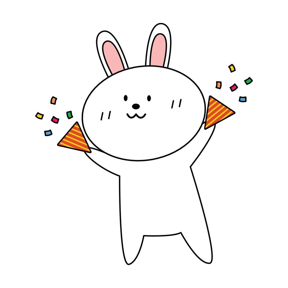 Cute rabbit expression for element, card, template. Character design. Vector illustration