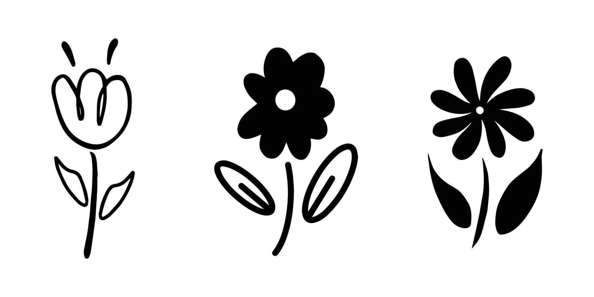 Set of floral or flower for element, decoration, poster, sticker vector