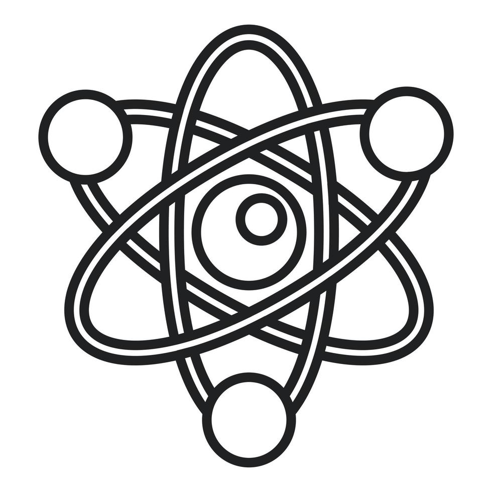 Atom icon outline vector. Medical lab vector