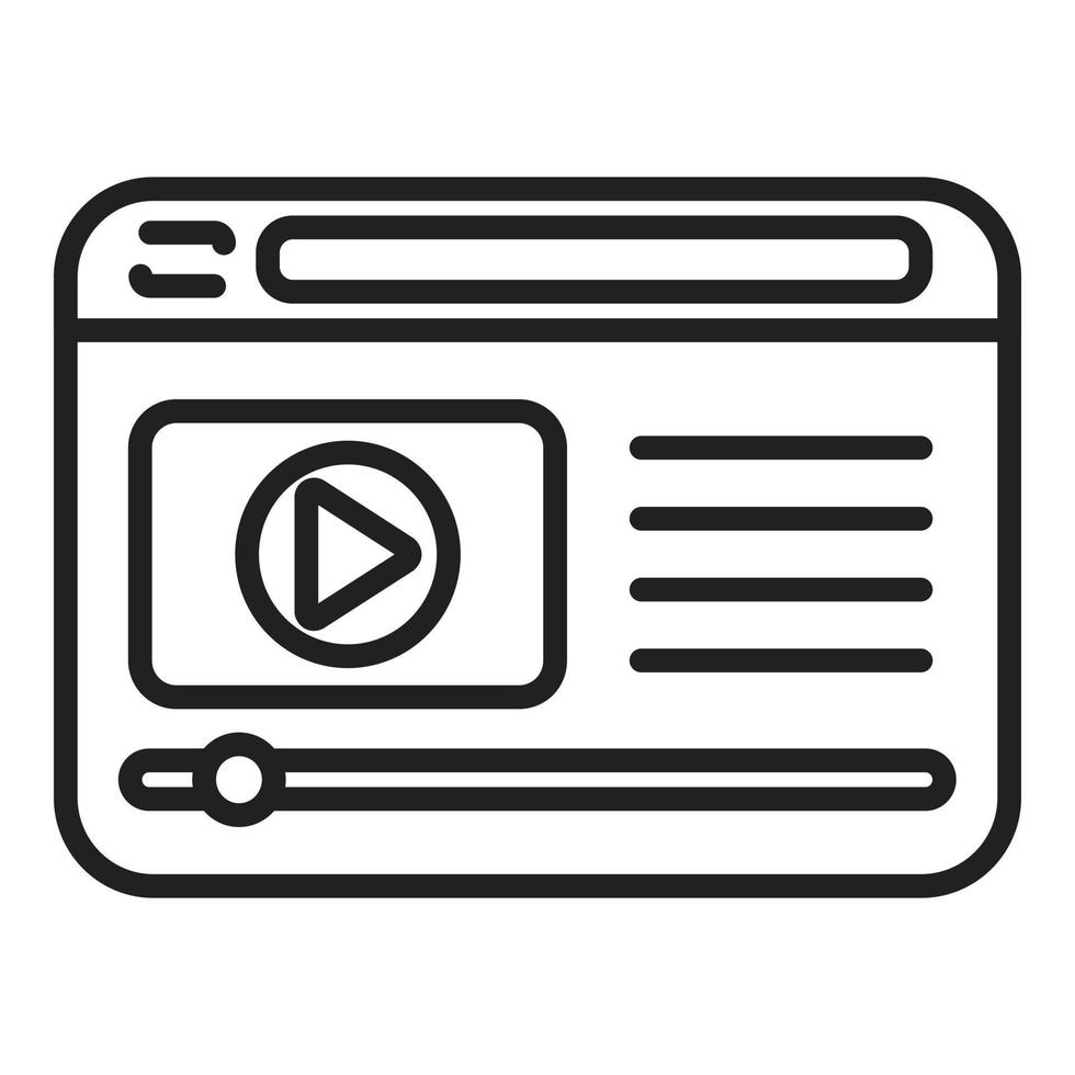 Video sound clip icon outline vector. Film movie vector