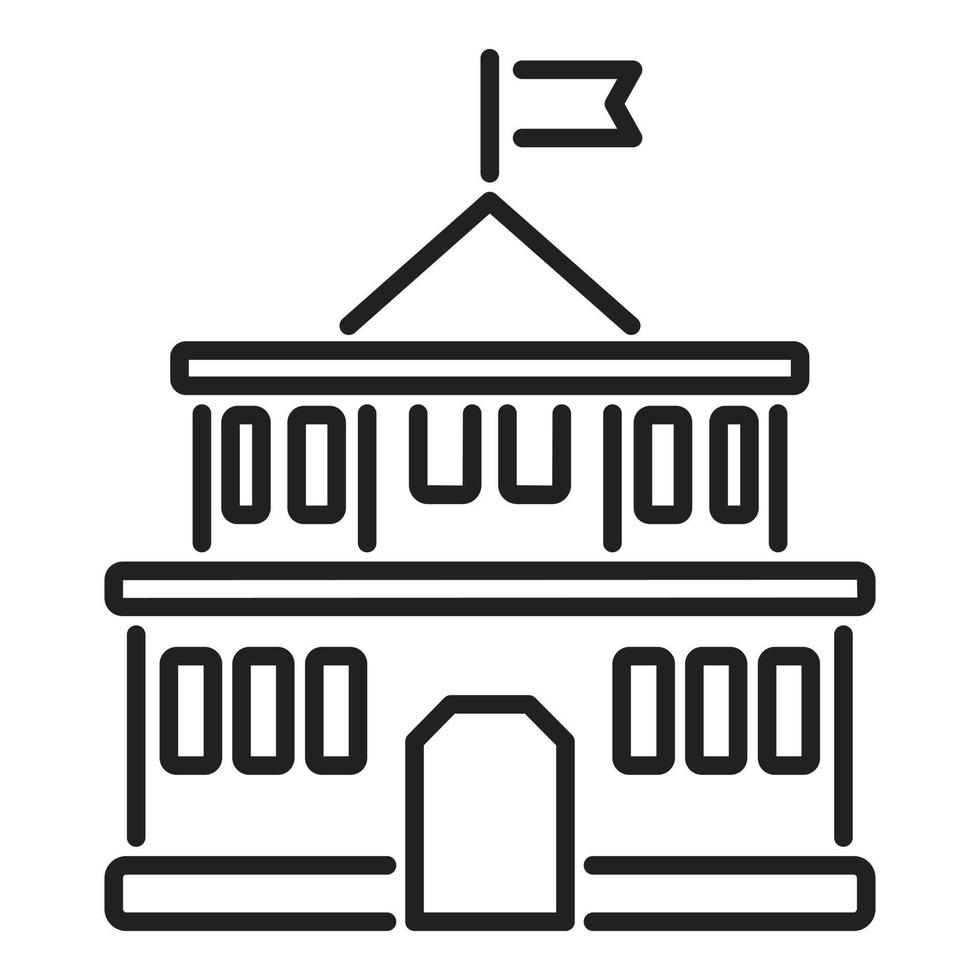 Campus building icon outline vector. University education vector