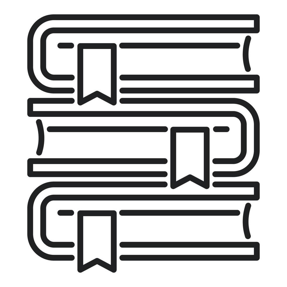 Book stack icon outline vector. Campus education vector