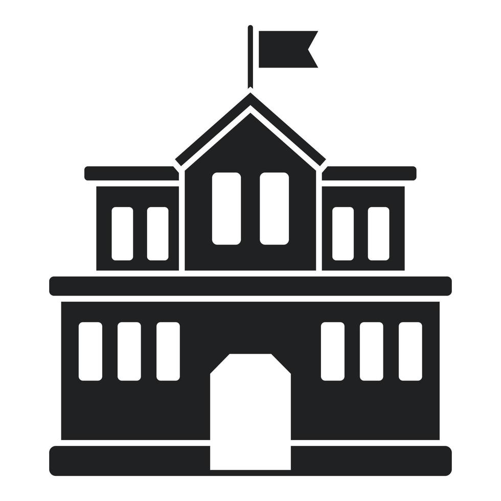 Campus building icon simple vector. University education vector