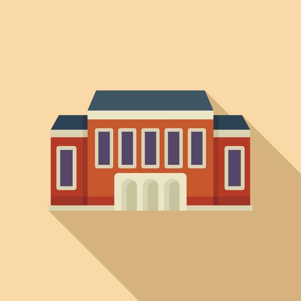 School building icon flat vector. Campus college vector