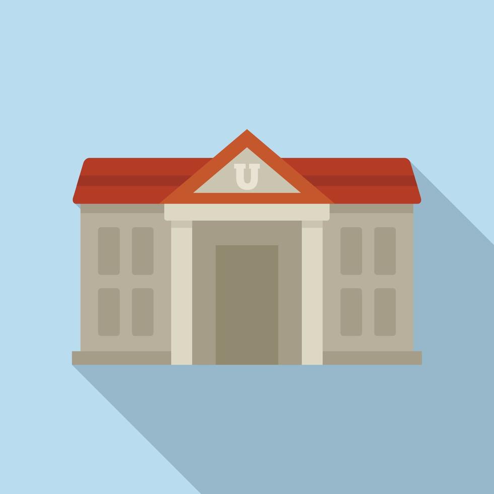 University icon flat vector. Campus education vector