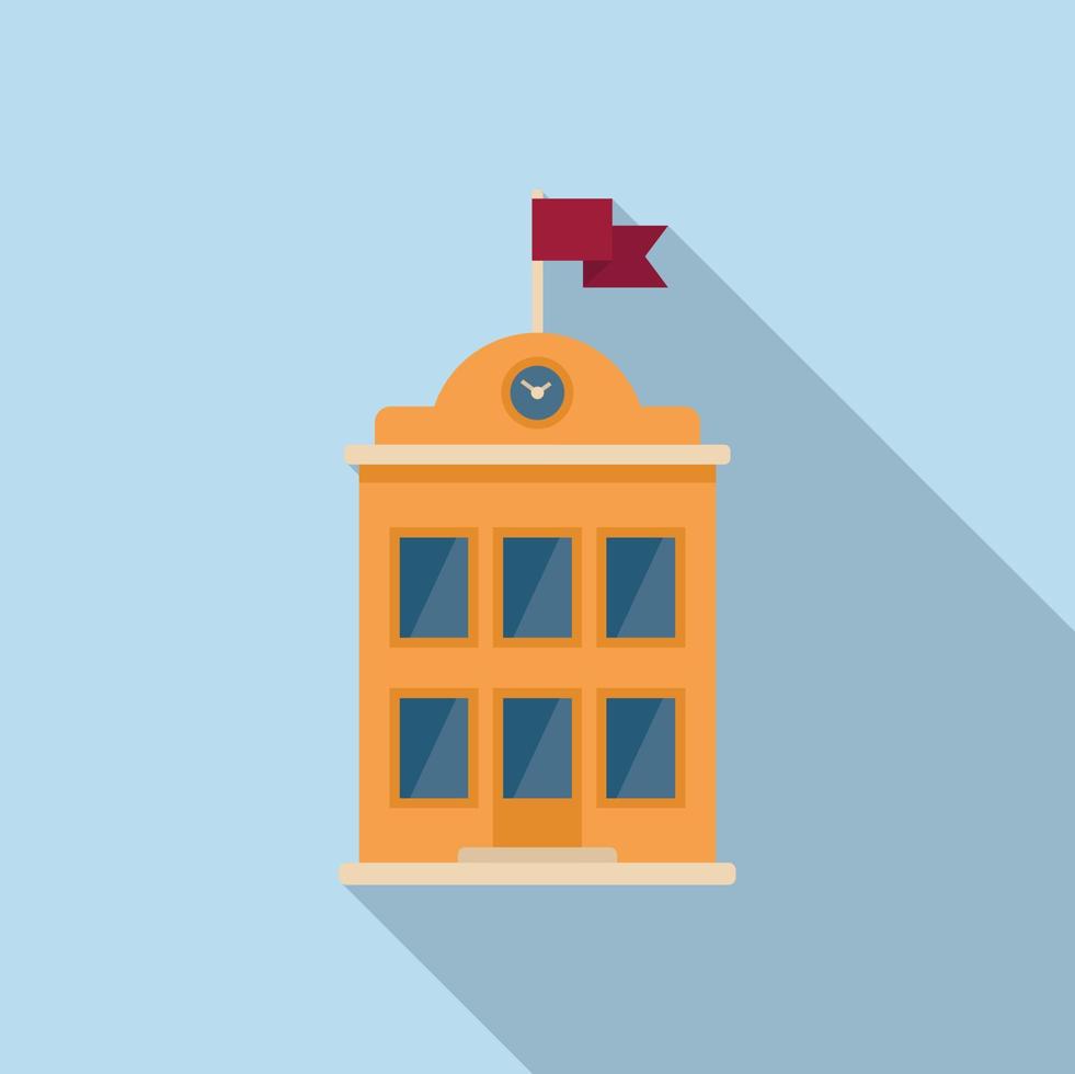 College building icon flat vector. University study vector