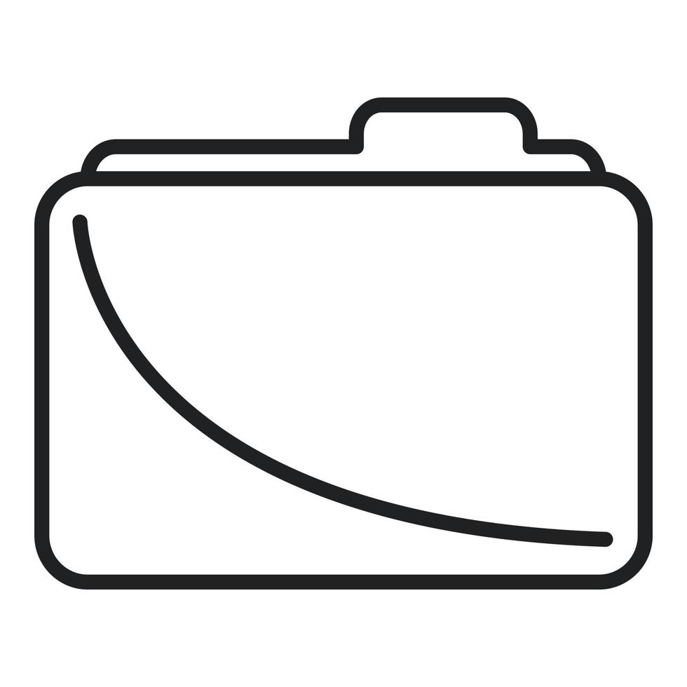 Computer folder icon outline vector. Button interface vector