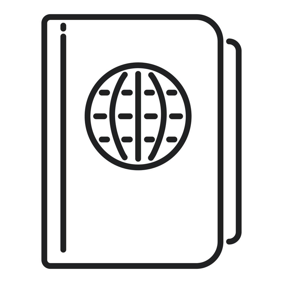 Passport icon outline vector. Flight transfer vector
