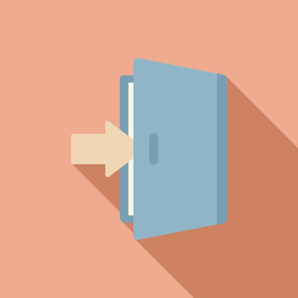 Open door icon flat vector. Computer interface vector