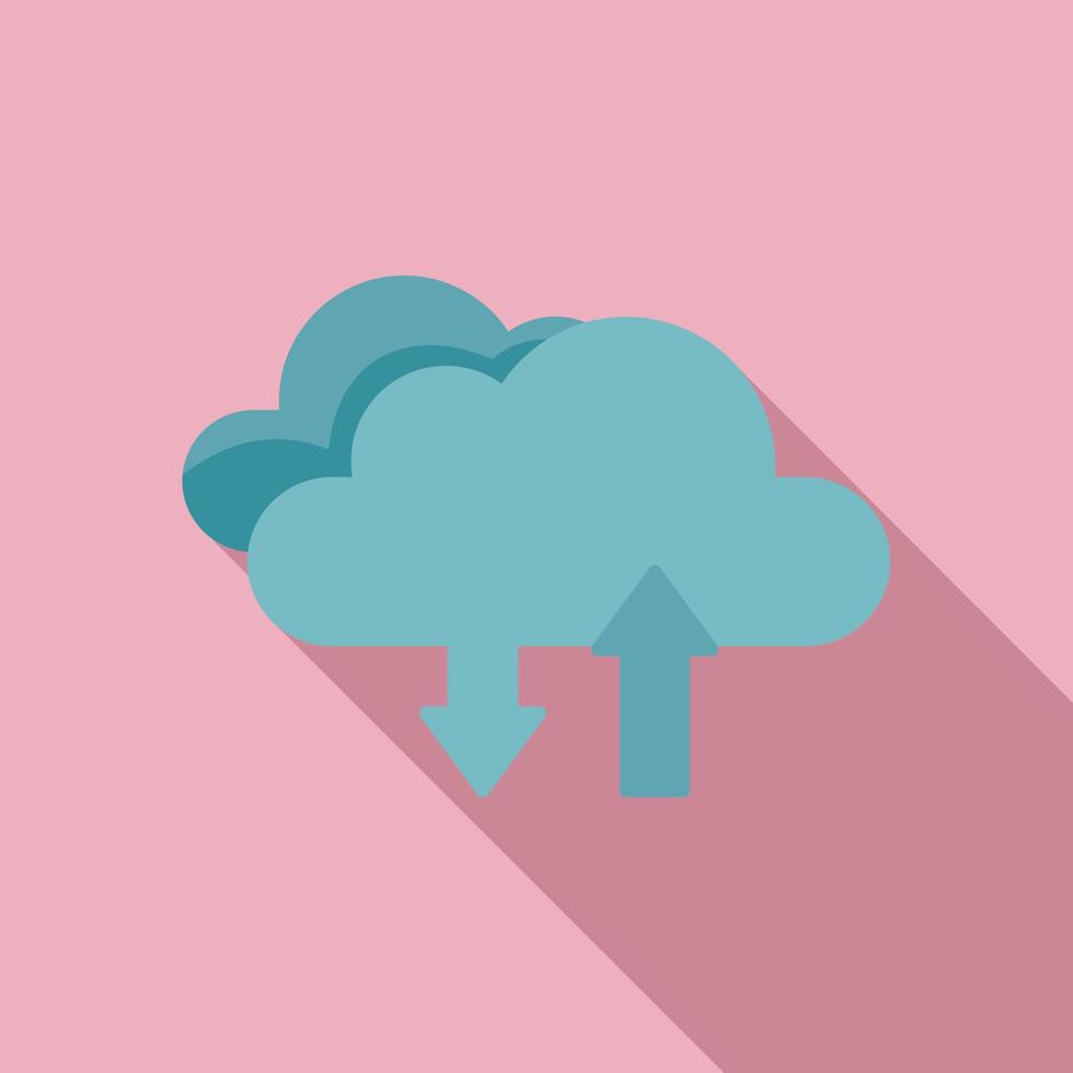 Data cloud icon flat vector. Web button vector