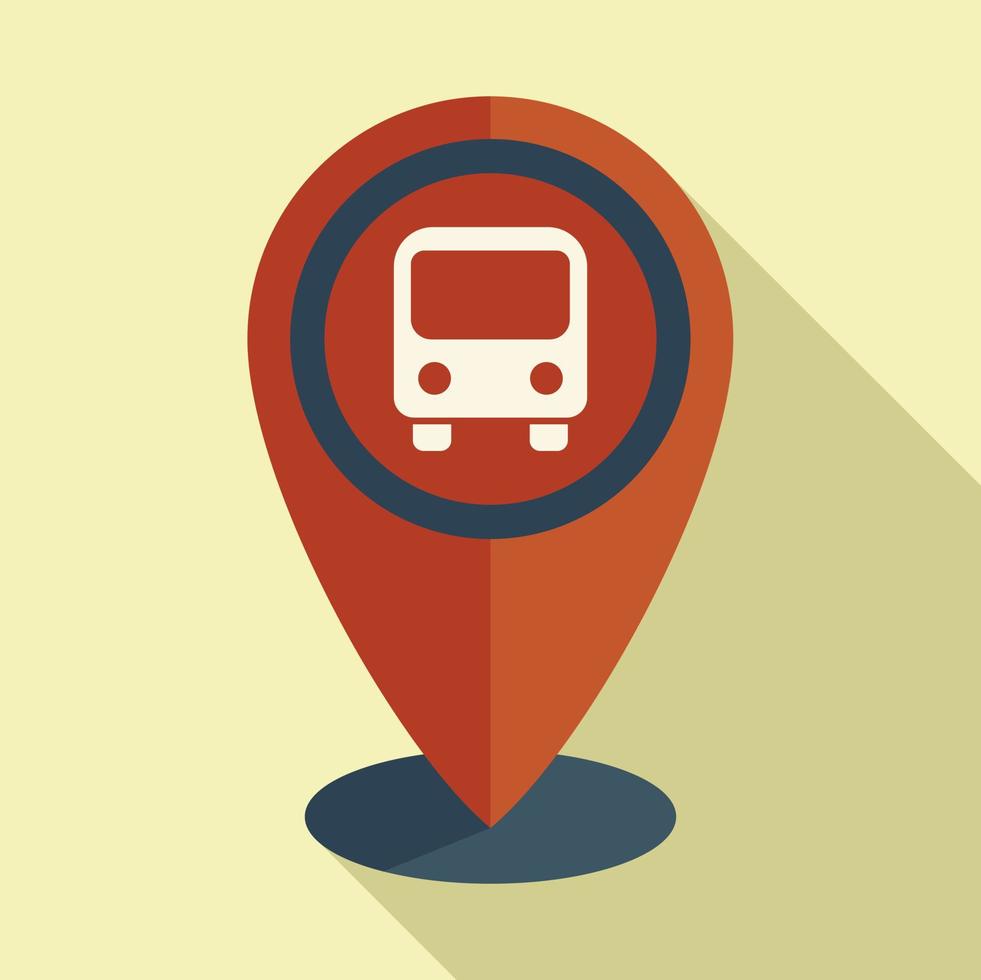 Bus station location icon flat vector. Airport transfer vector