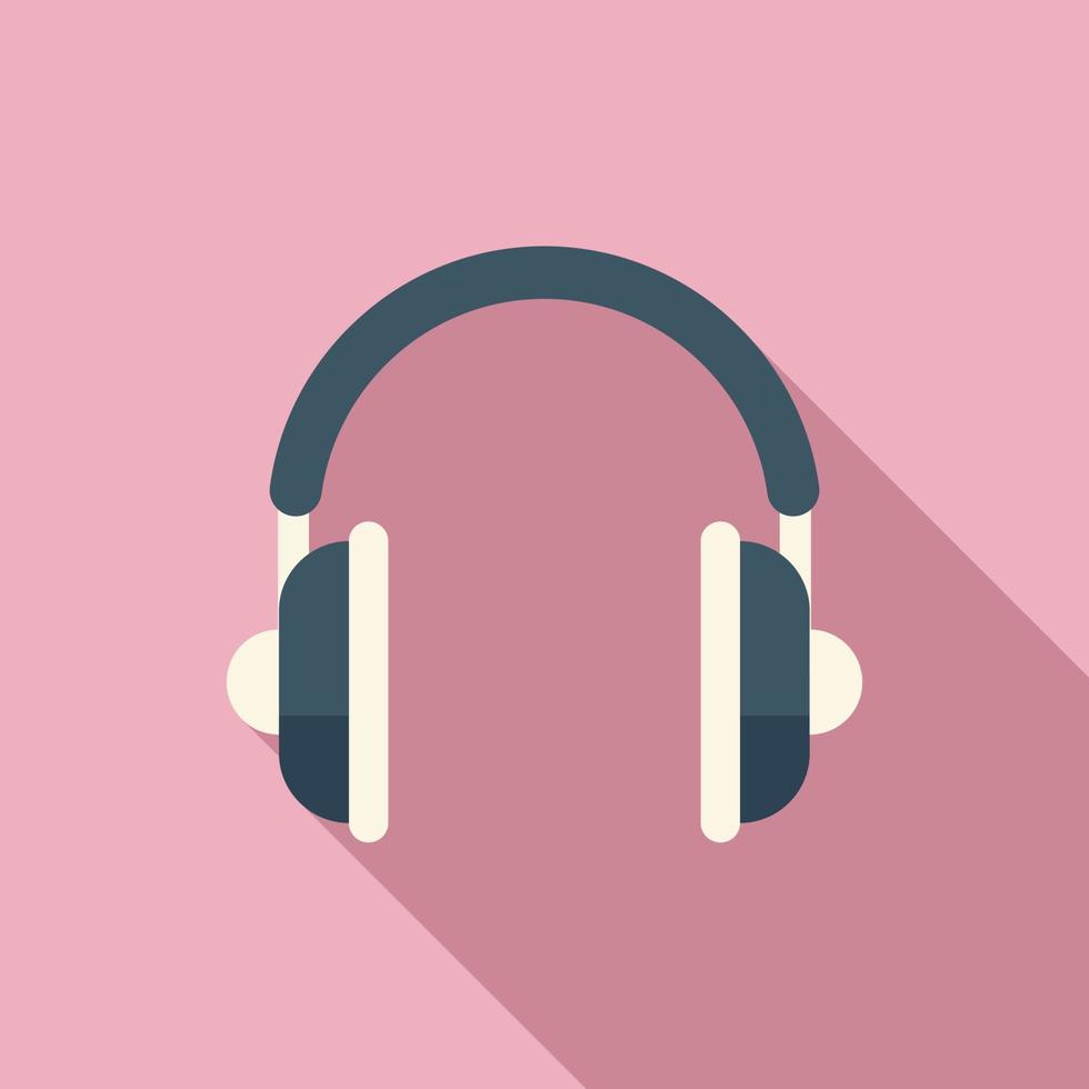 Headphones icon flat vector. Interface contact vector