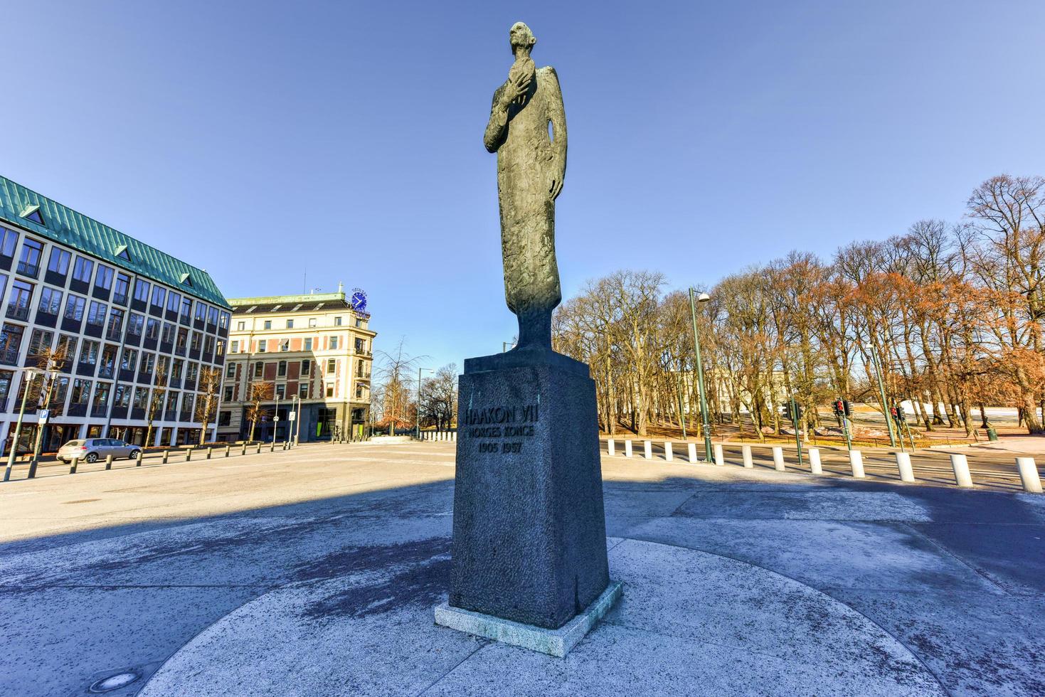 Statue of King Haakon VII of Norway in Oslo, Norway, 2022 photo