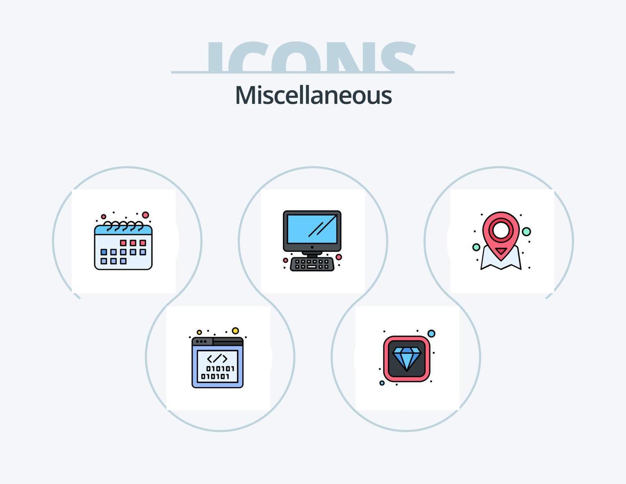 Miscellaneous Line Filled Icon Pack 5 Icon Design. map. open book. archive. reading. book vector