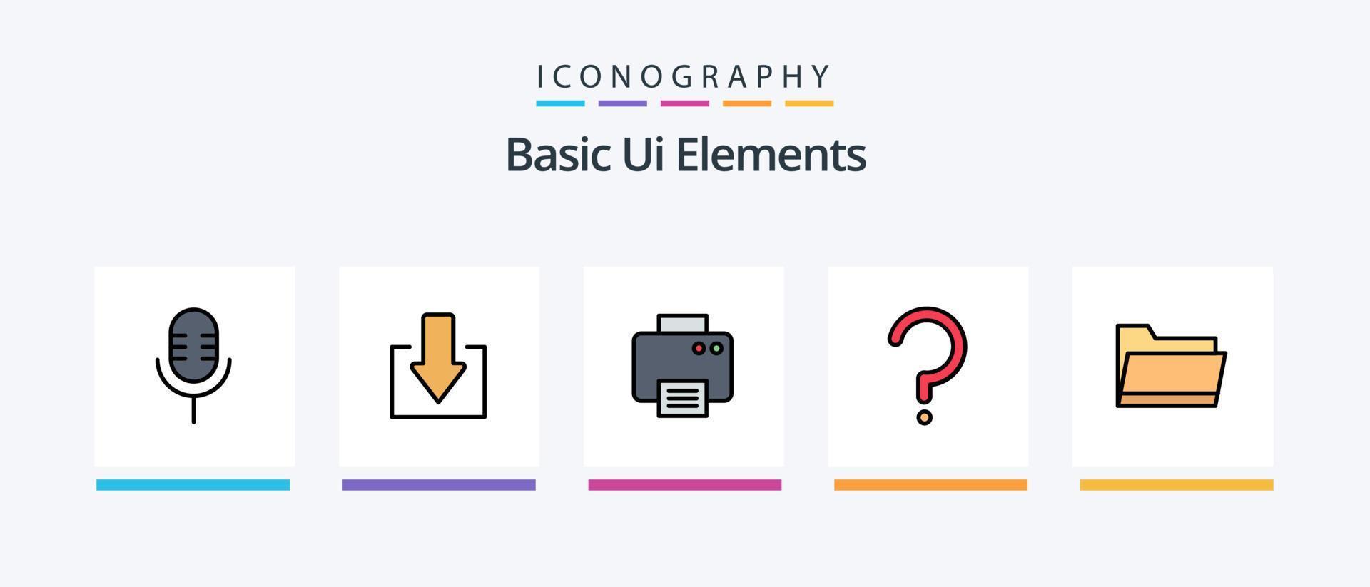 Basic Ui Elements Line Filled 5 Icon Pack Including man. gam. file. jewelry. diamond. Creative Icons Design vector