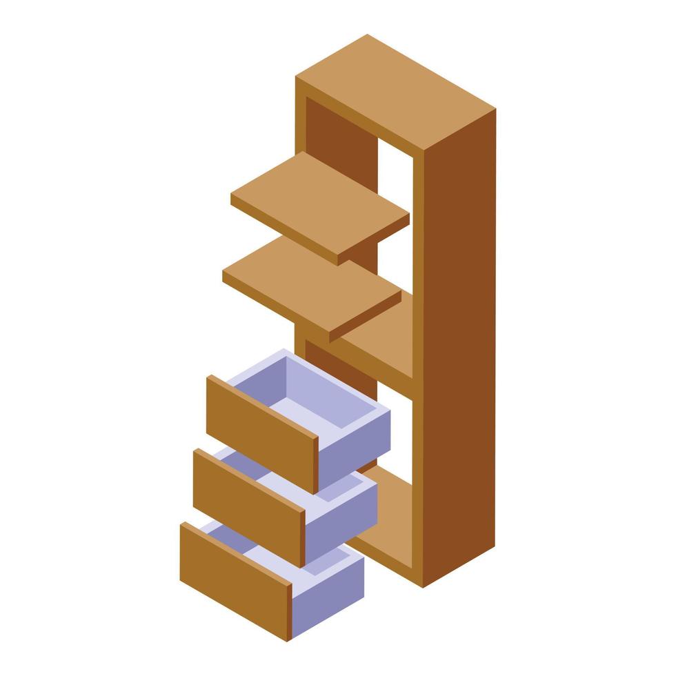 Drawer icon isometric vector. Manufacture factory vector