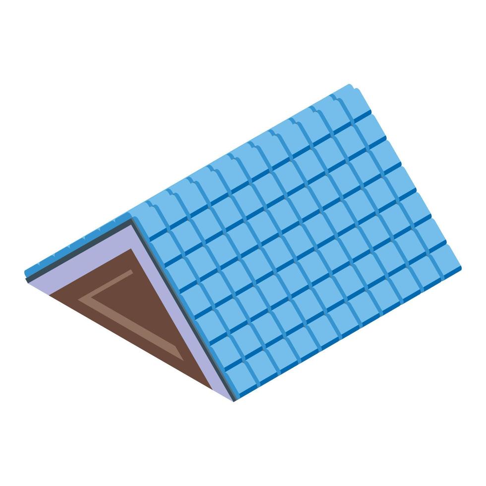 Blue roof icon isometric vector. House repair vector