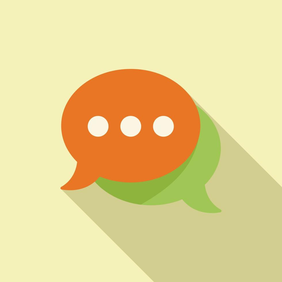 Chat network icon flat vector. Service people vector