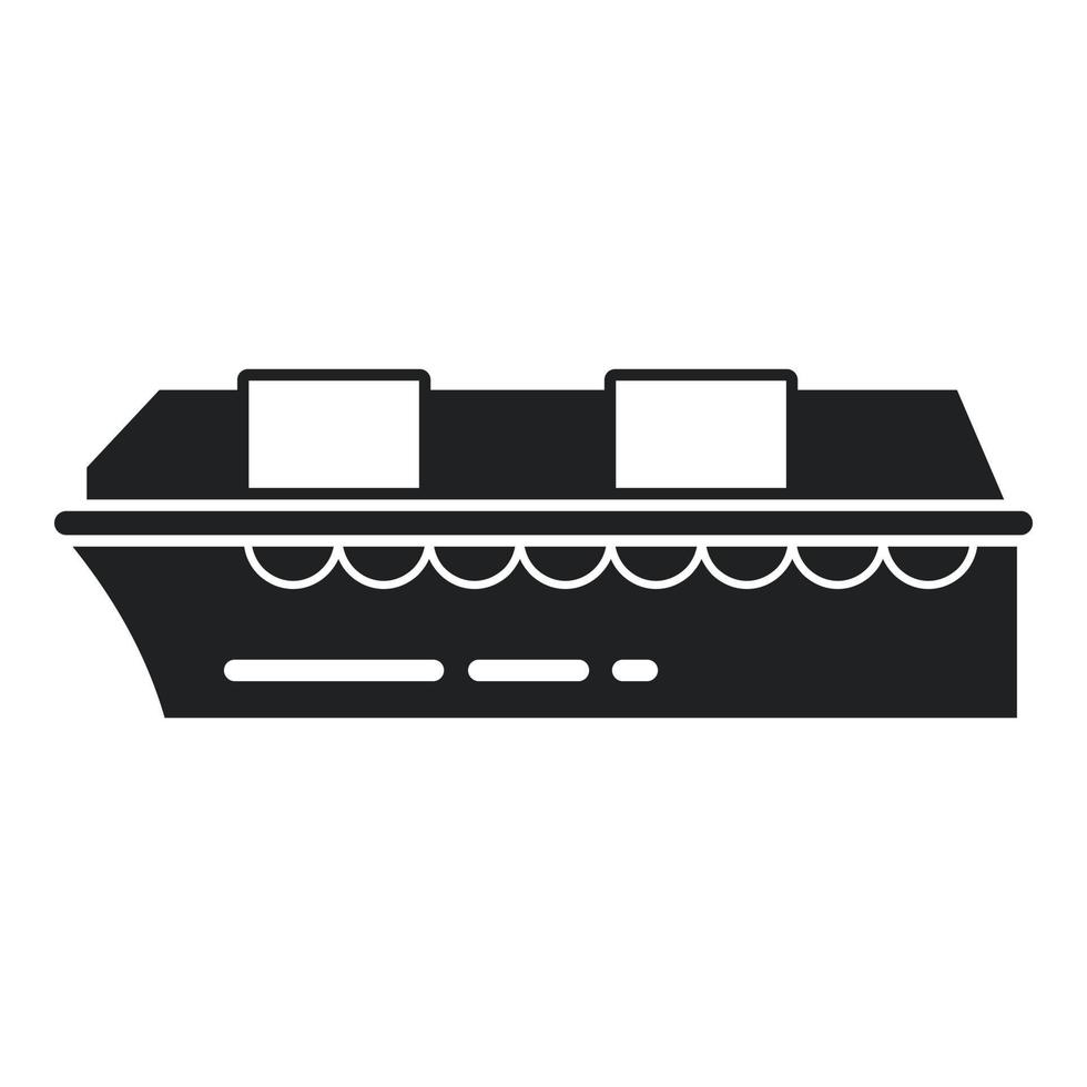 vector simple del icono del bote de rescate del chaleco. vida marina