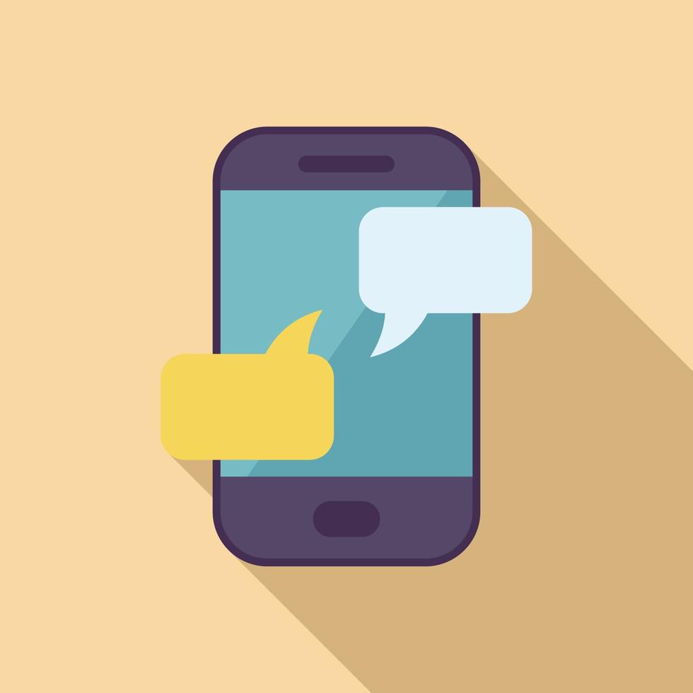 Smartphone chat icon flat vector. Social digital vector