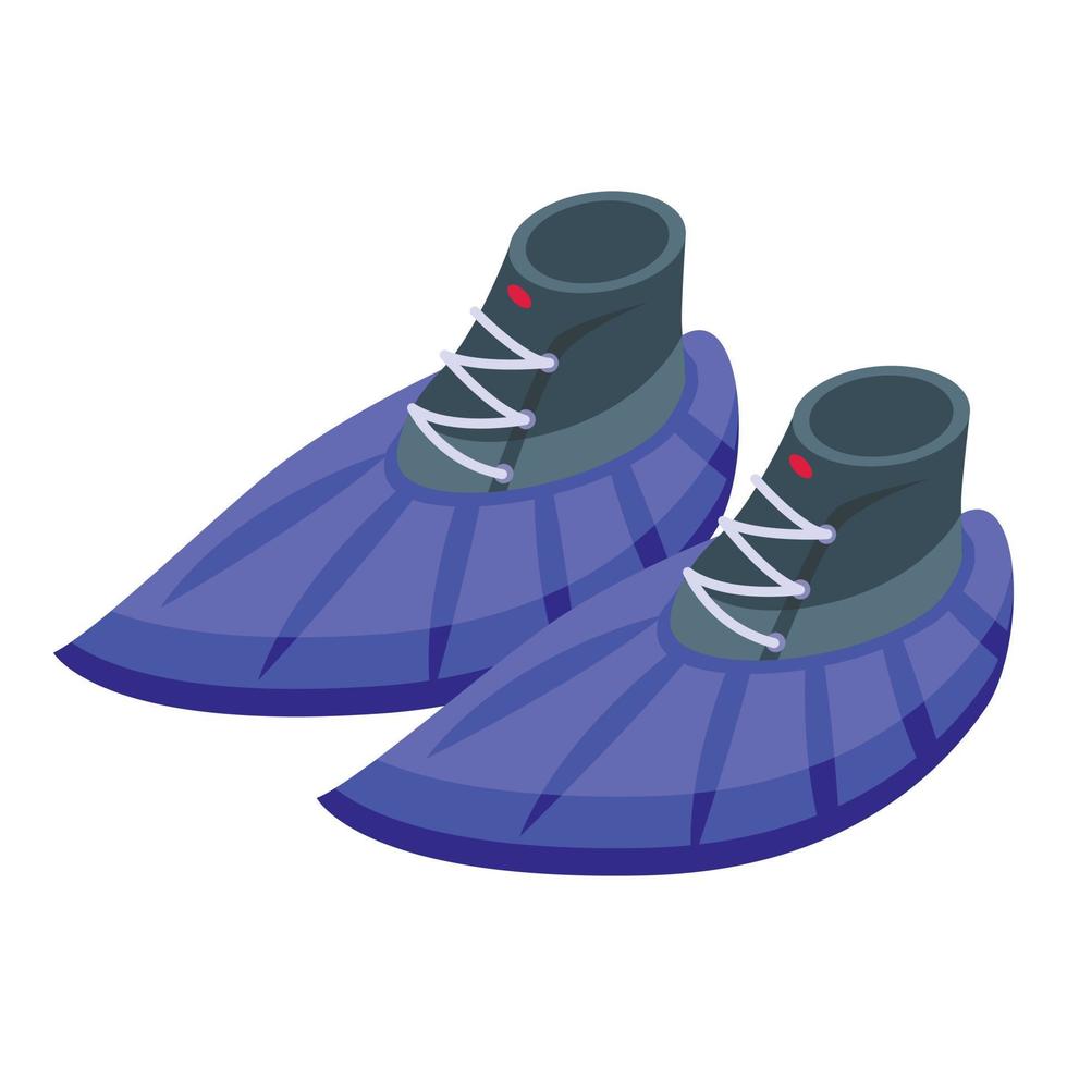 Blue shoe cover icon isometric vector. Medical protection vector