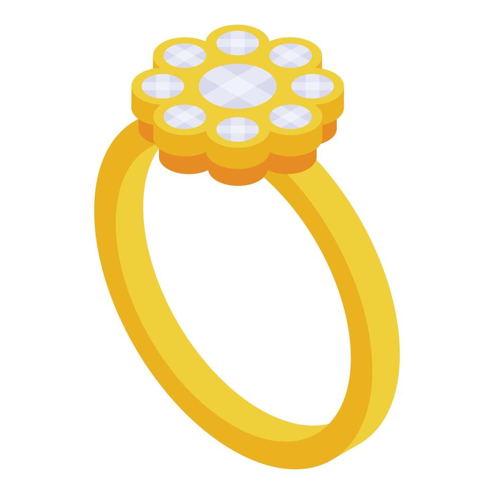 icono de anillo de oro vector isométrico. mineral de oro