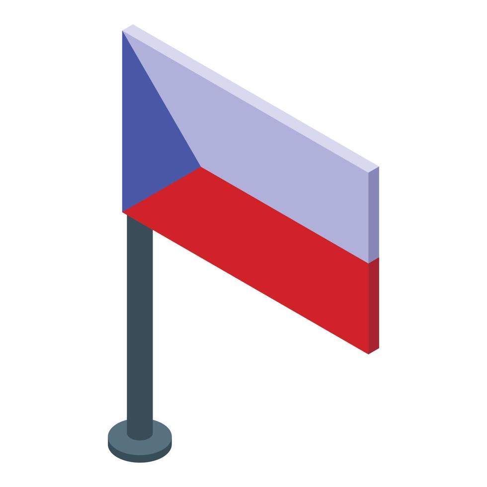 Czech Republic flag icon isometric vector. Castle travel vector