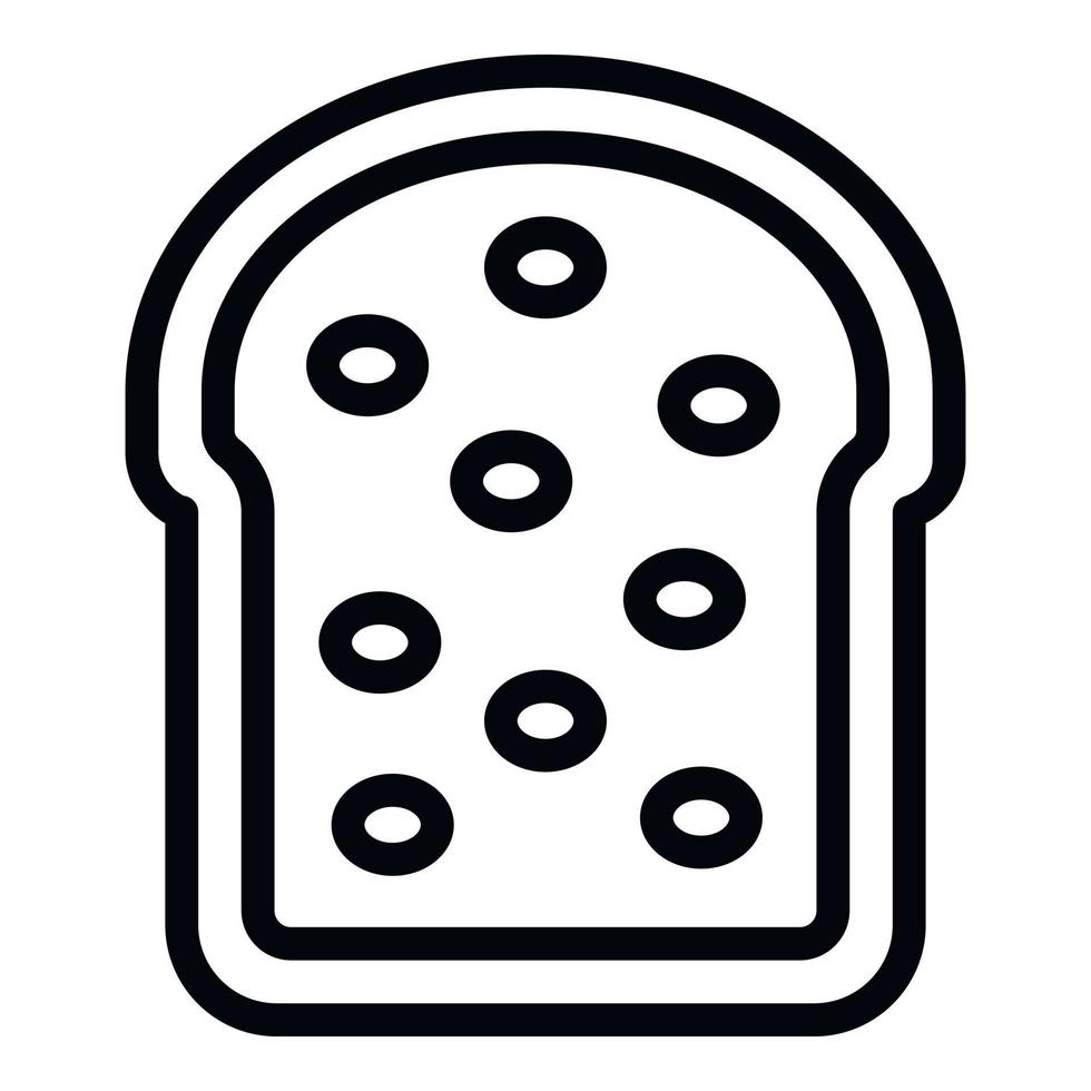 vector de contorno de icono de panettone de Pascua. pastel de comida