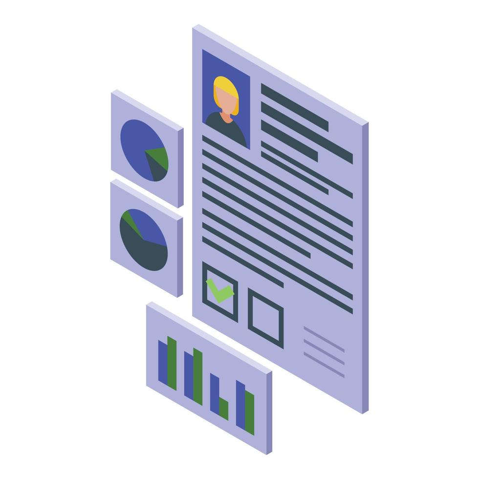 Online cv form icon isometric vector. Credit control vector