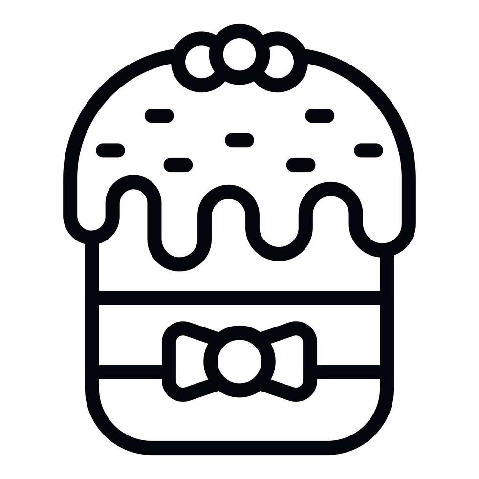 vector de contorno de icono de panettone crema. pastel de comida