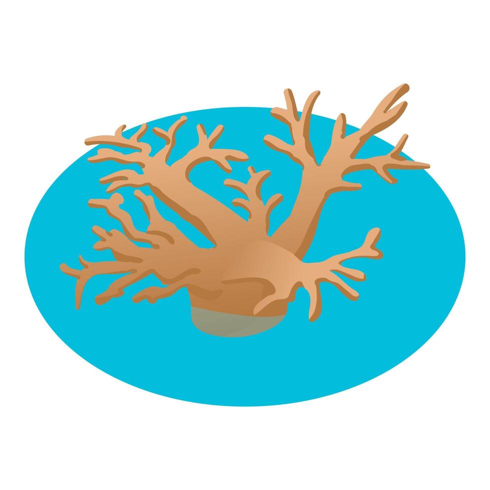 Brown seaweed icon isometric vector. Dark brown seaweed in marine water icon vector