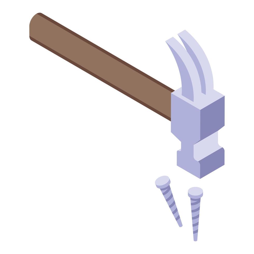 Roof hammer icon isometric vector. House repair vector