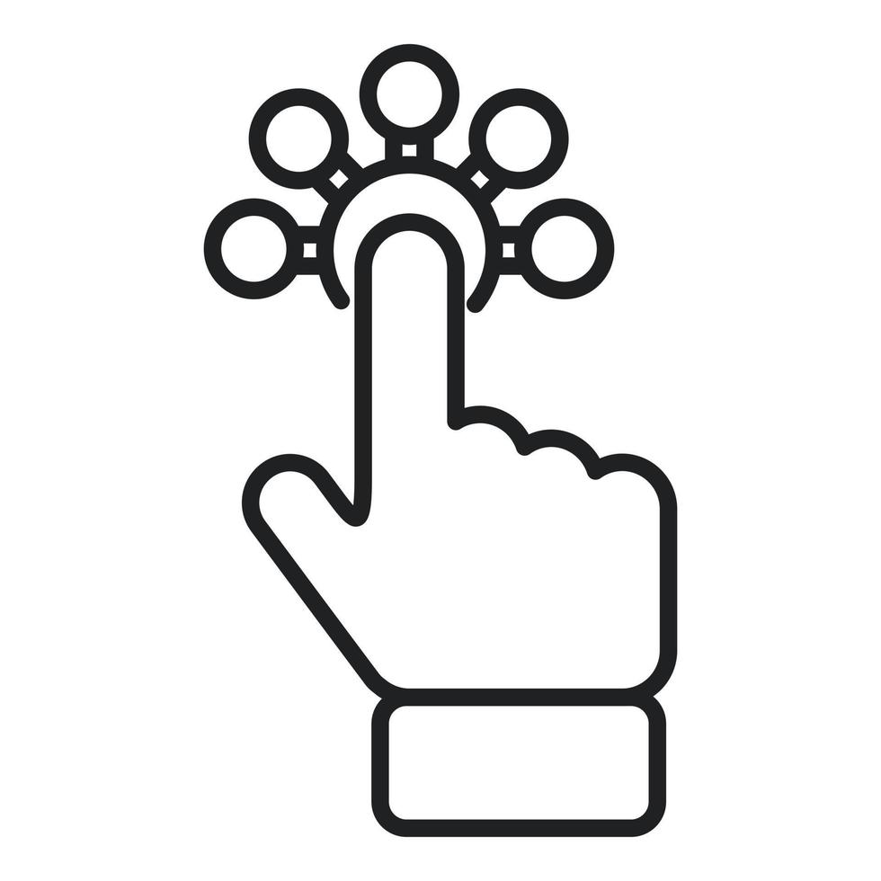 Touch interaction icon outline vector. Digital mobile vector